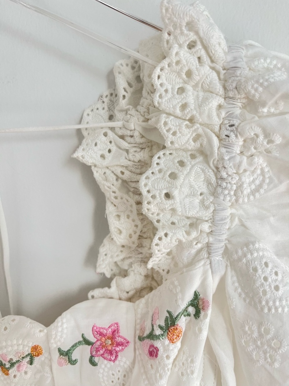 For Love & Lemons Thalia Top White Embroidered Corset Puff Sleeve Blouse S NWT - Picture 8 of 12